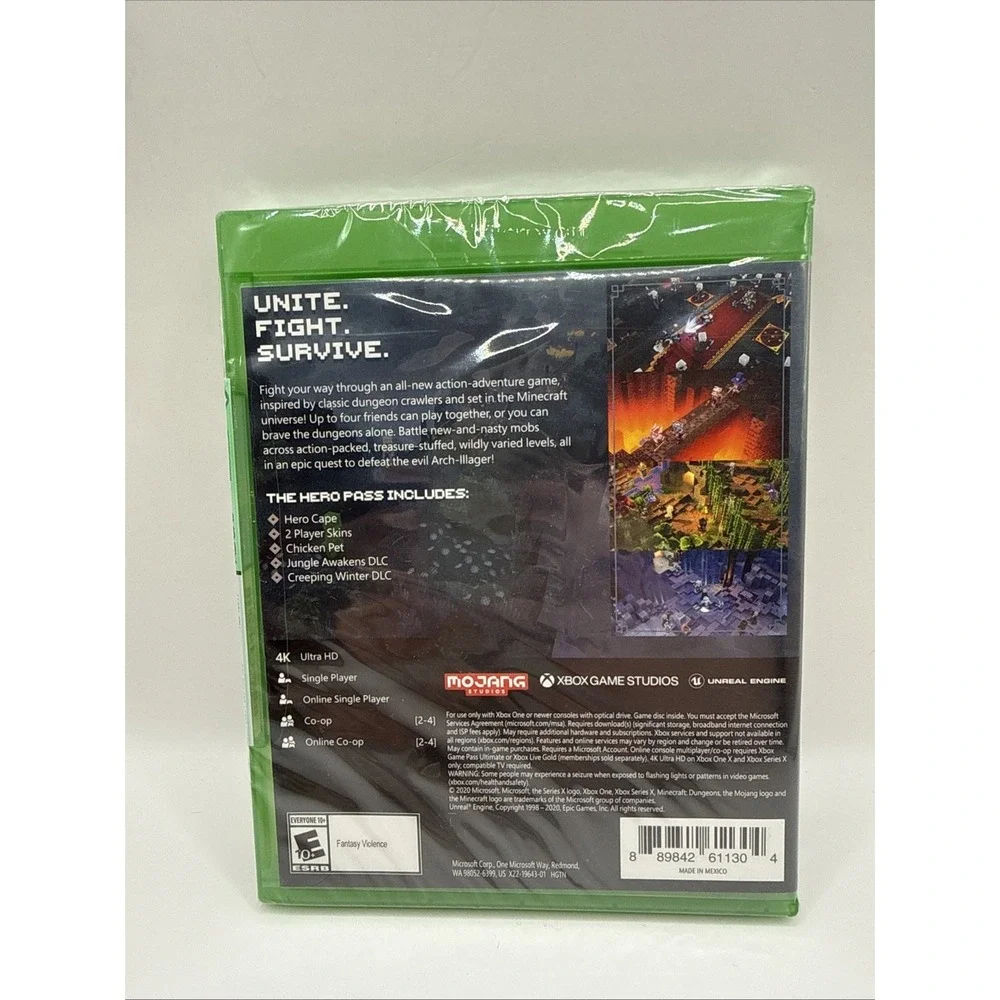 Minecraft Dungeons Hero Edition (Xbox One Series X) 4K BRAND NEW Sealed